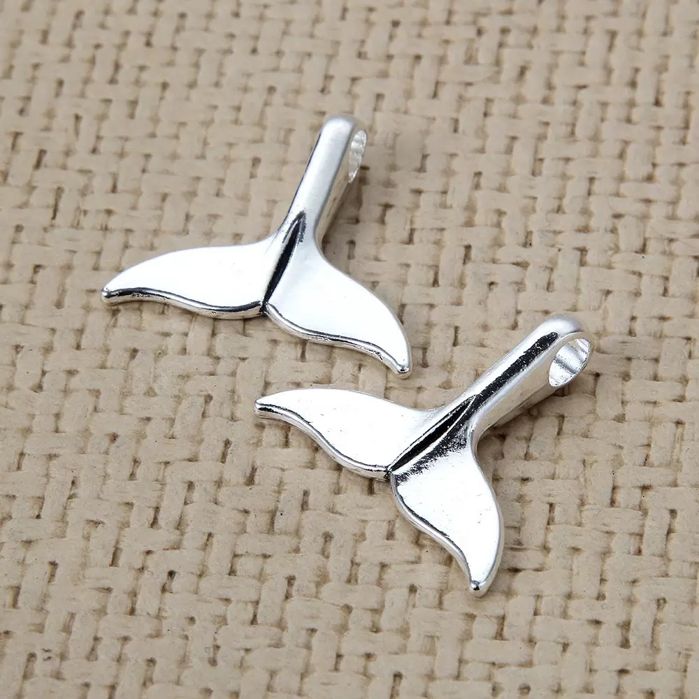 Vintage Fashion Jewelry Necklaces - 5/10pcs antique silver plated whale tail