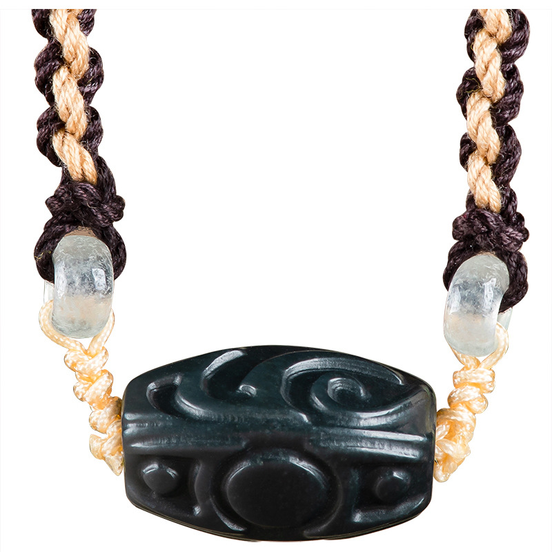 Vintage Fashion Jewelry Necklaces - Hetian Jade Carve Bead Pendant Necklace