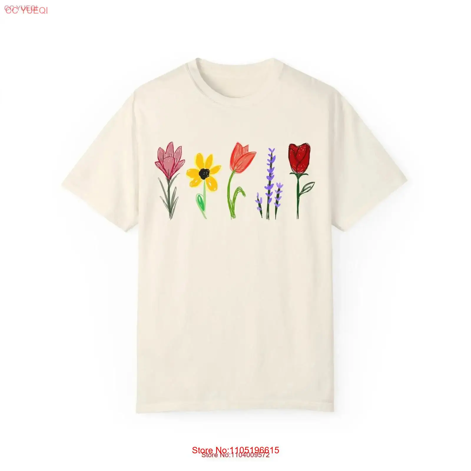 Vintage Fashion Drawings - Floral Doodle T shirt Cute Drawing