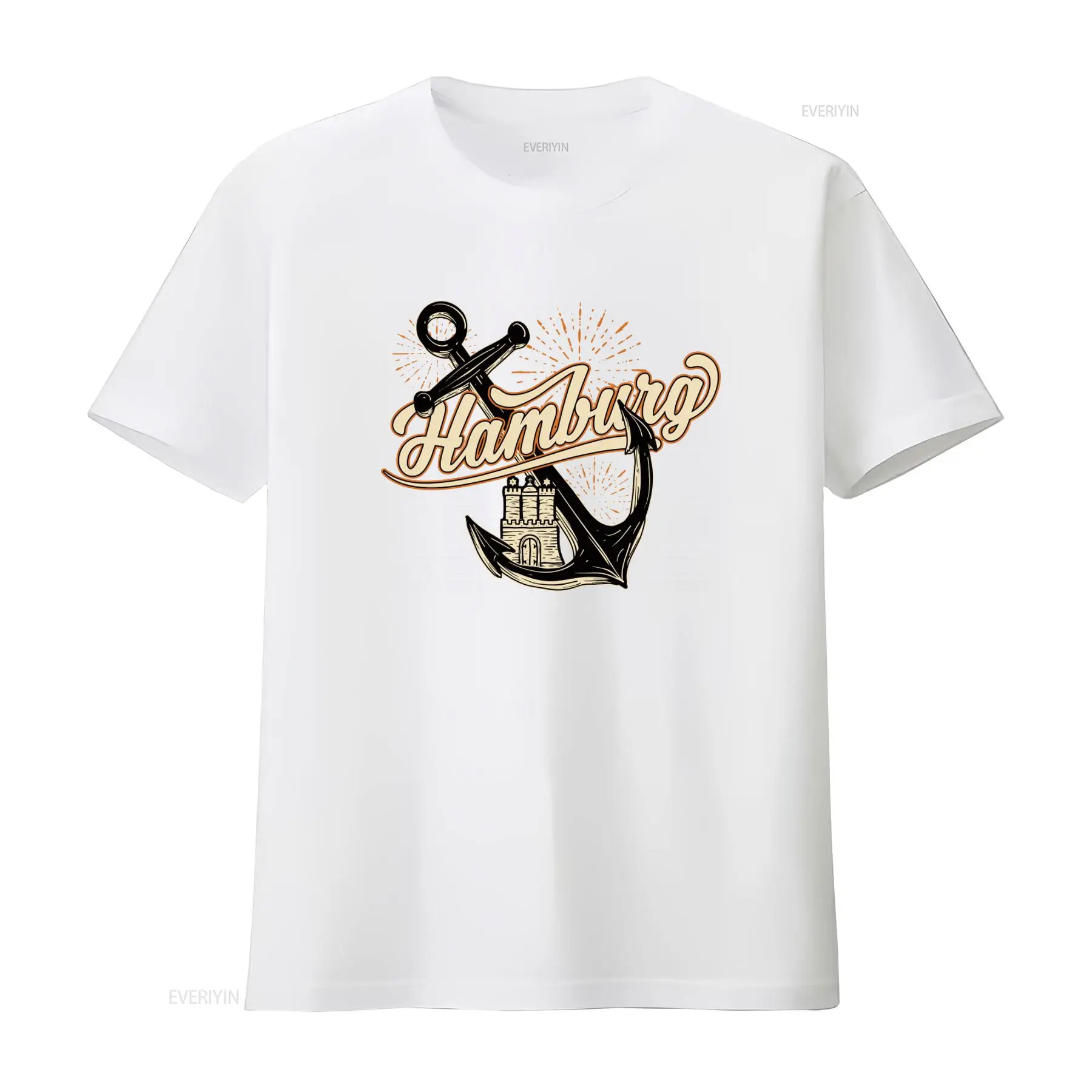 Mens Hamburg Anchor Print T Sh - Vintage Fashion Hamburg ulasan dan harga