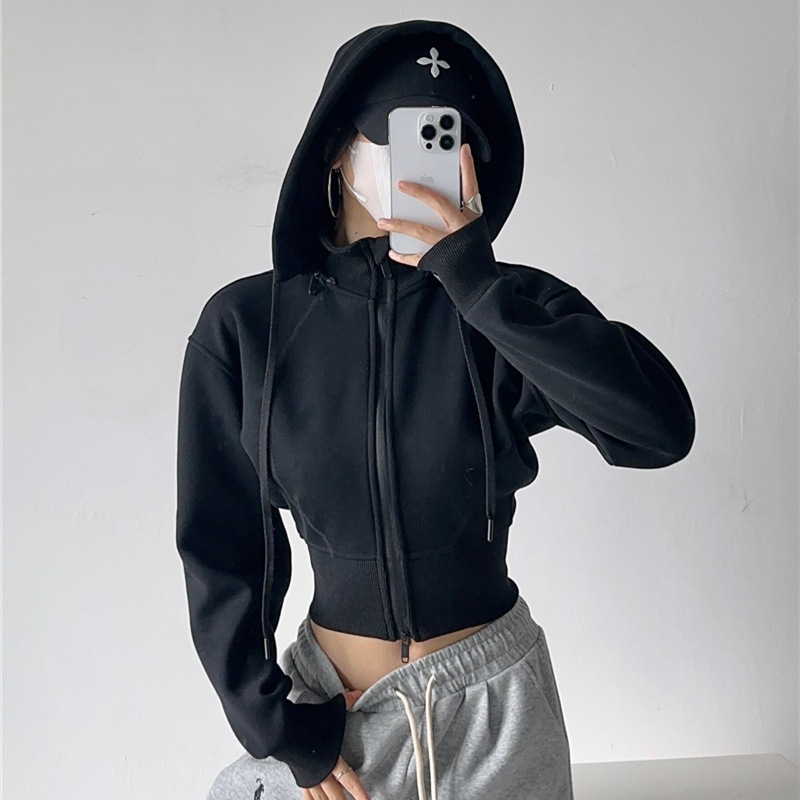 Women Crop Hoodie Sweatshirts  - Vintage Fashion Drawings ulasan dan harga