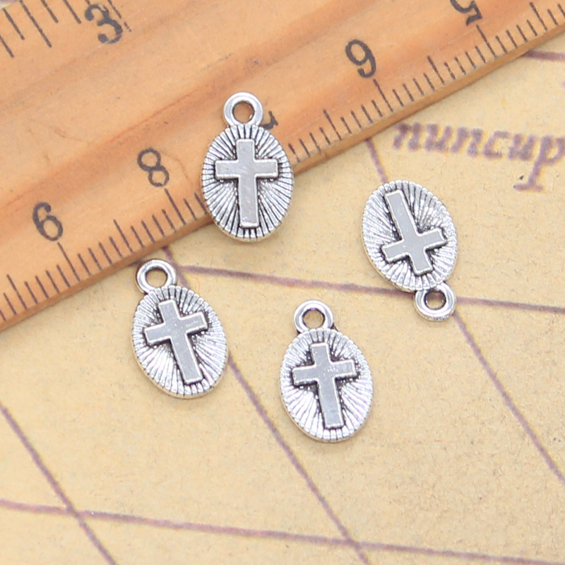 30pcs Charms Cross 13x8mm Anti - Vintage Fashion Finds ulasan dan harga