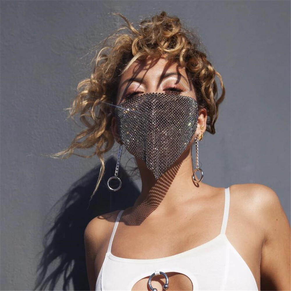 Halloween Mask Rhinestone Zirc - Vintage Fashion Show ulasan dan harga