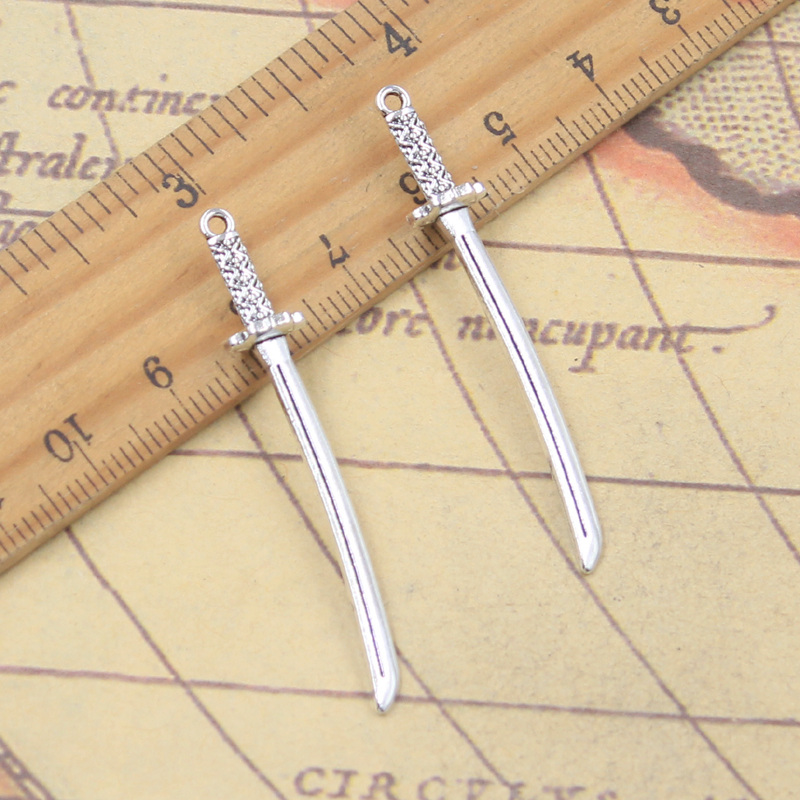 20pcs Charms Katana Knife 49x8 - Vintage Fashion Finds ulasan dan harga