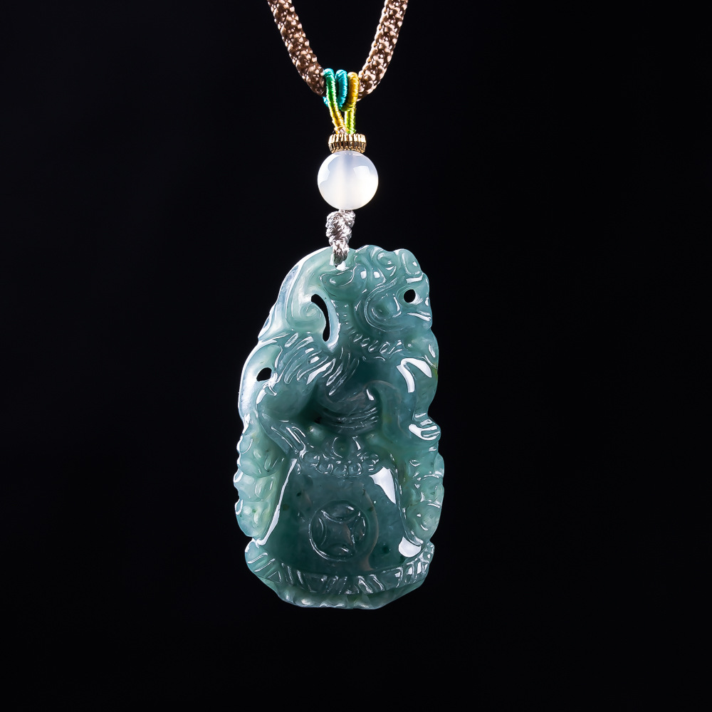 Burmese Jadeite Pixiu Pendant  - Vintage Fashion Designer ulasan dan harga