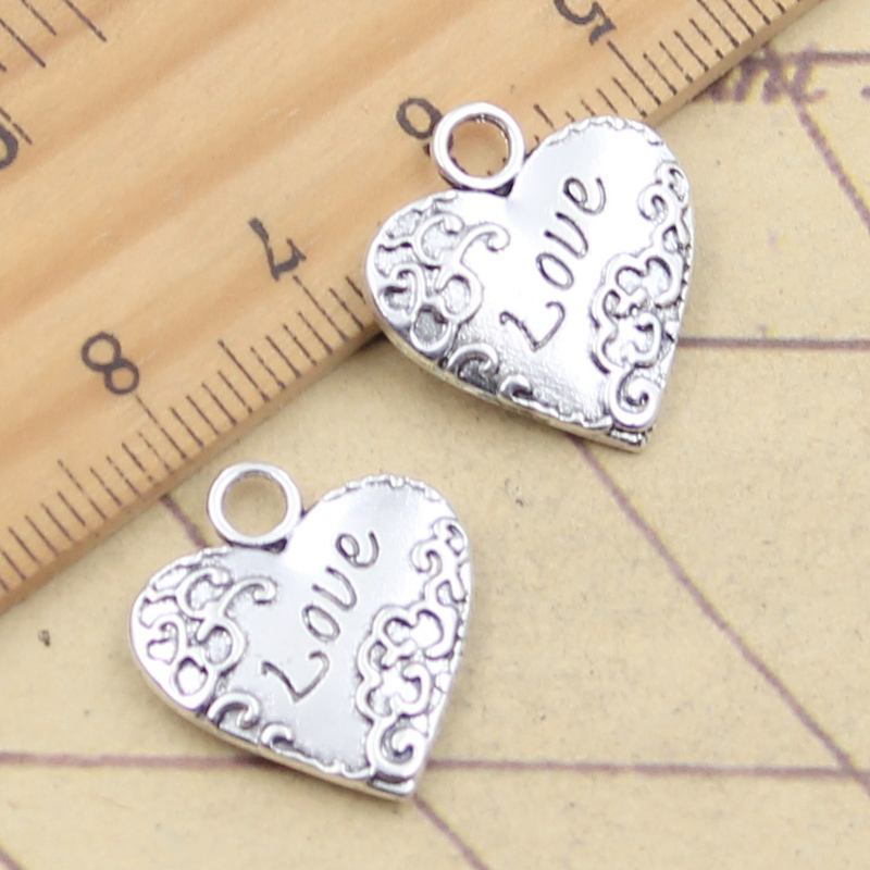 10pcs Charms Heart Love 19x18m - Vintage Fashion Finds ulasan dan harga