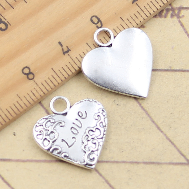 10pcs Charms Heart Love 19x18m - Vintage Fashion Finds ulasan dan harga