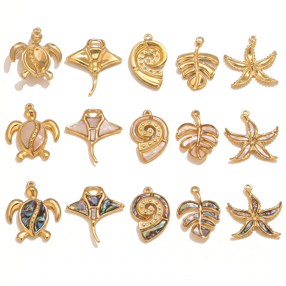 2pcs Enamel Ocean Animal Charm - Vintage Fashion Finds ulasan dan harga