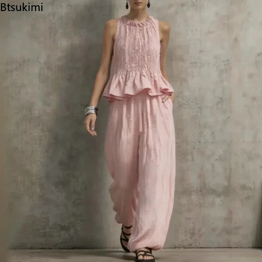 Simple Ruffle Hem Sleeveless T - Retro Track Pant ulasan dan harga