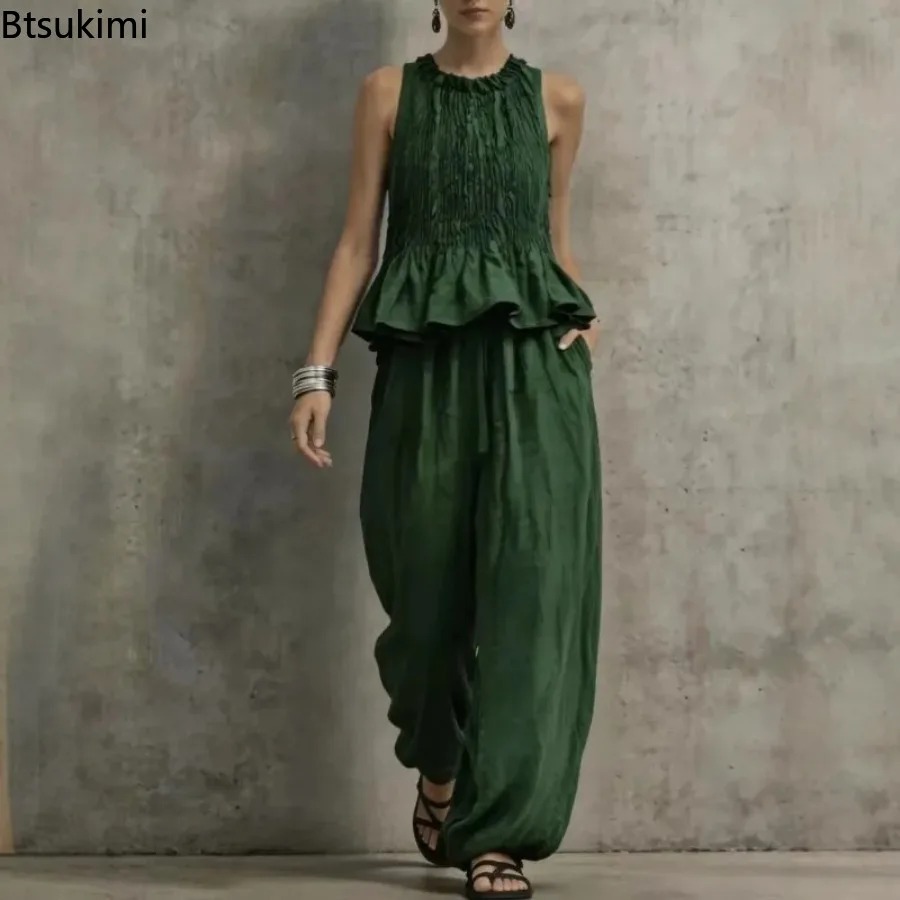 Simple Ruffle Hem Sleeveless T - Retro Track Pant ulasan dan harga