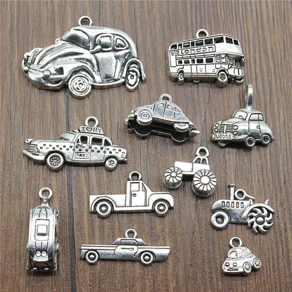 10pcs Antique Silver Color Car - Vintage Fashion Finds ulasan dan harga