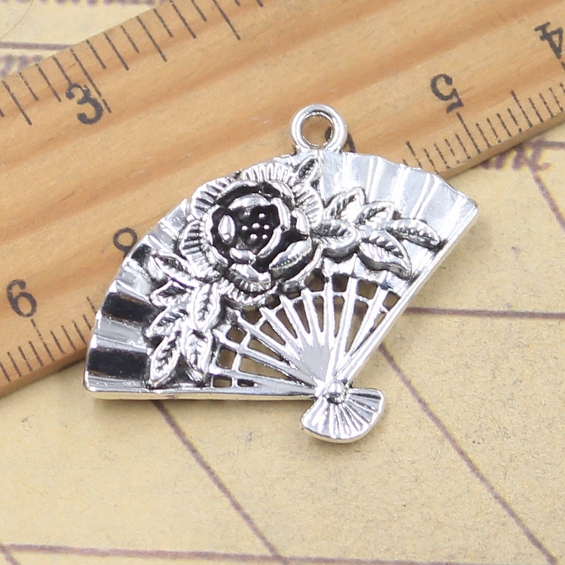5pcs Charms Flower Fan 25x36mm - Vintage Fashion Finds ulasan dan harga