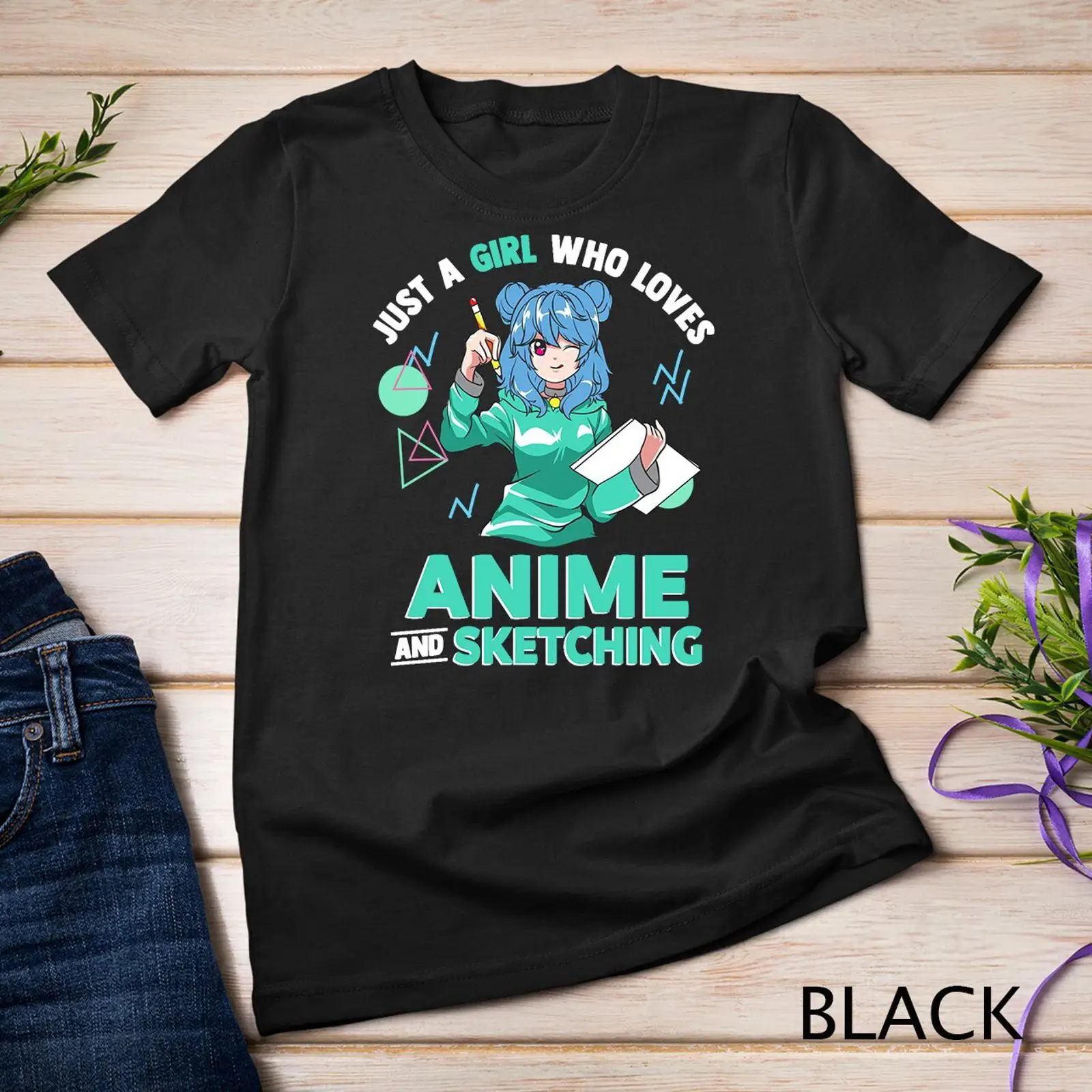 Just A Girl Who Loves Anime an - Vintage Fashion Drawings ulasan dan harga